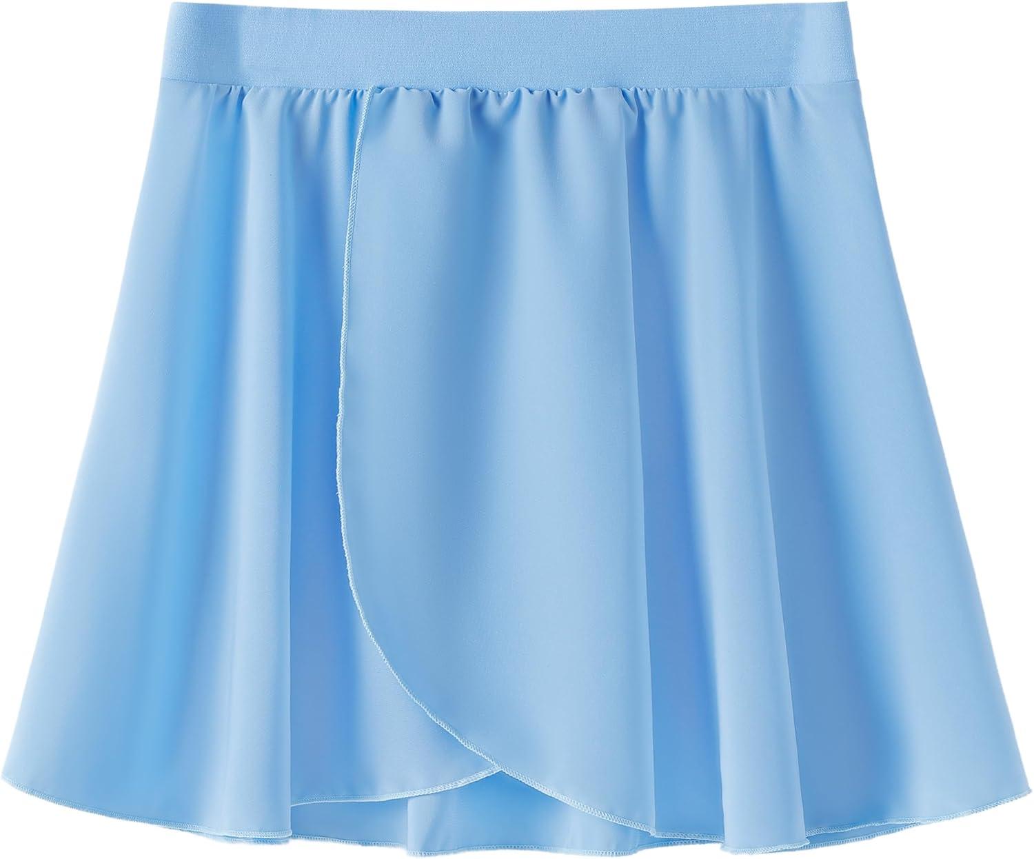 imageBallet Dance Wrap Skirt for Girls Toddler Kids Ballerina Chiffon SkirtBlue