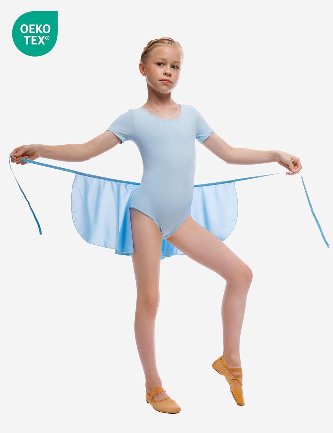 imageBallet Dance Wrap Skirt for Girls Toddler Kids Ballerina Chiffon SkirtBlue