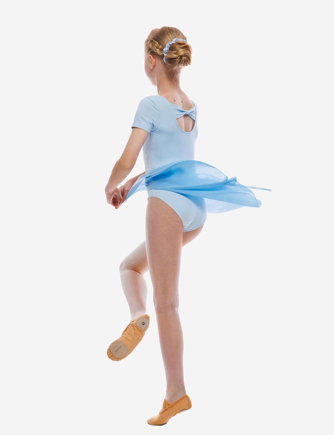 imageBallet Dance Wrap Skirt for Girls Toddler Kids Ballerina Chiffon SkirtBlue