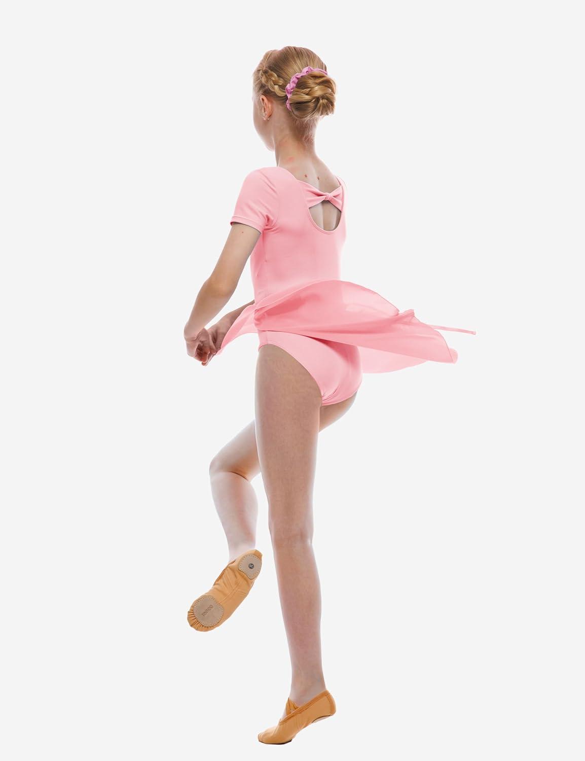 imageBallet Dance Wrap Skirt for Girls Toddler Kids Ballerina Chiffon SkirtPink