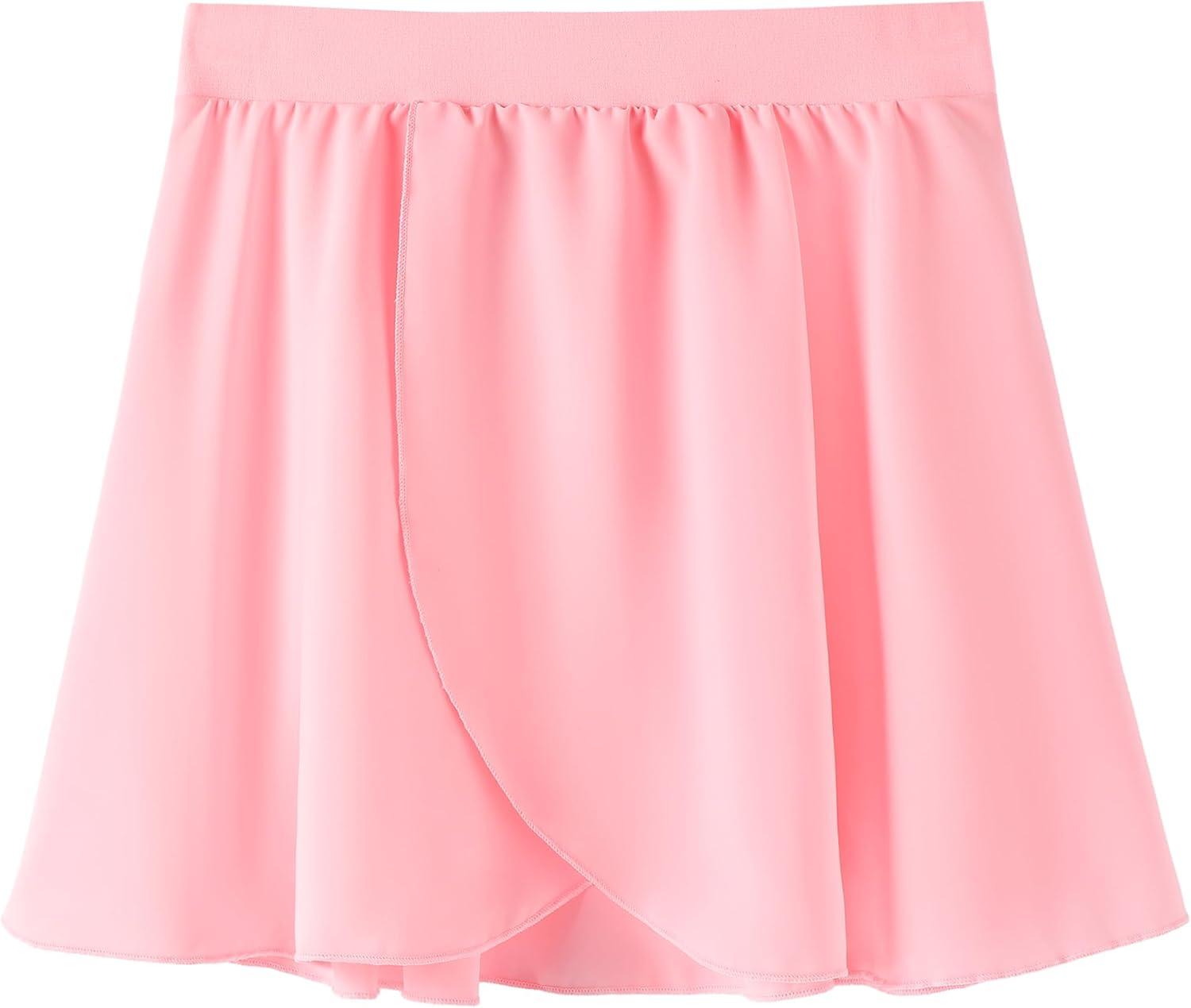 imageBallet Dance Wrap Skirt for Girls Toddler Kids Ballerina Chiffon SkirtPink