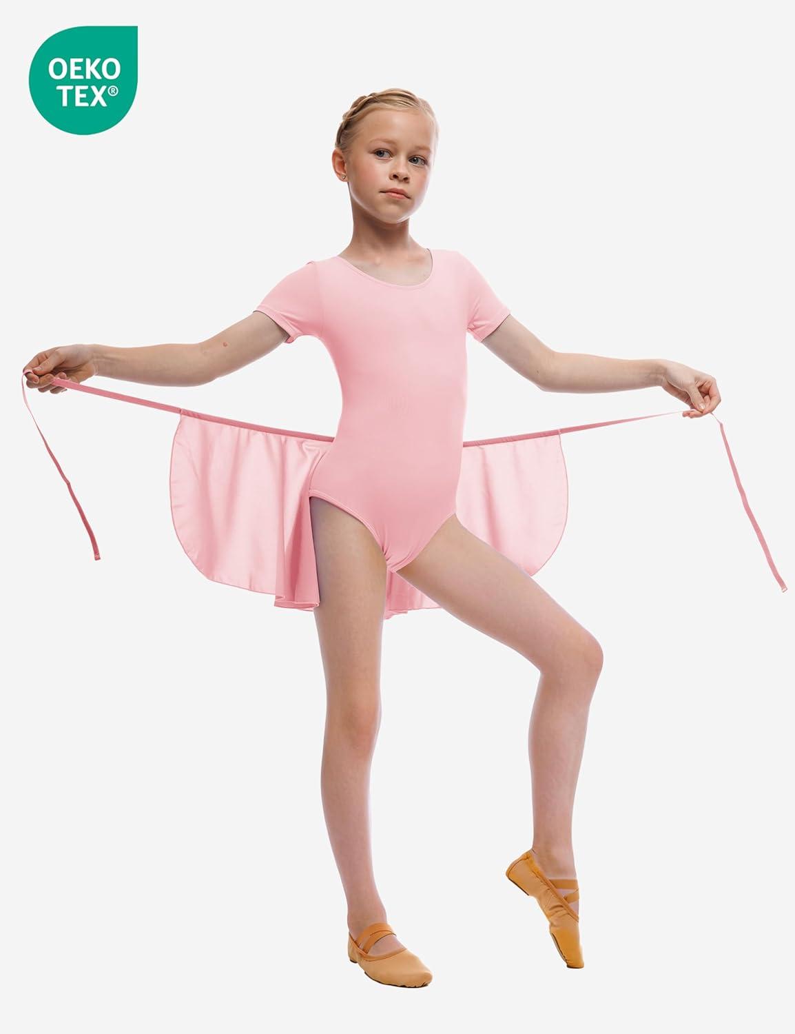 imageBallet Dance Wrap Skirt for Girls Toddler Kids Ballerina Chiffon SkirtPink