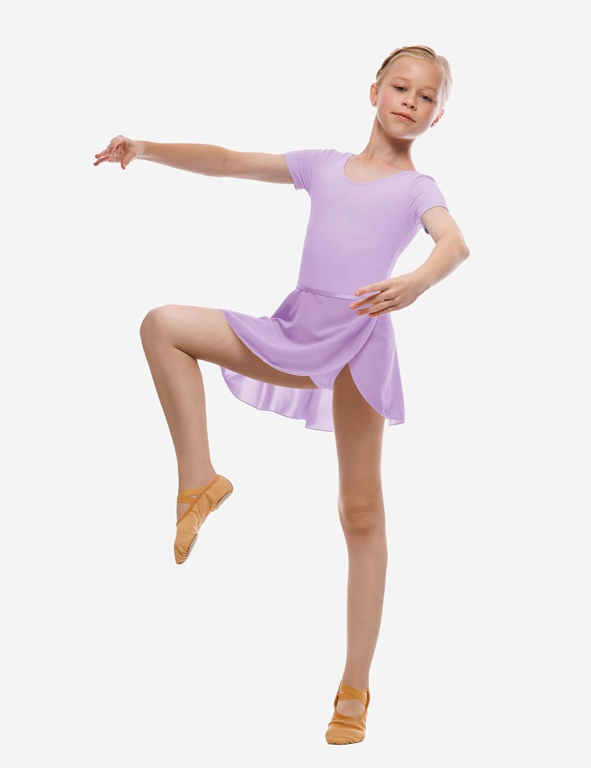 imageBallet Dance Wrap Skirt for Girls Toddler Kids Ballerina Chiffon SkirtPurple
