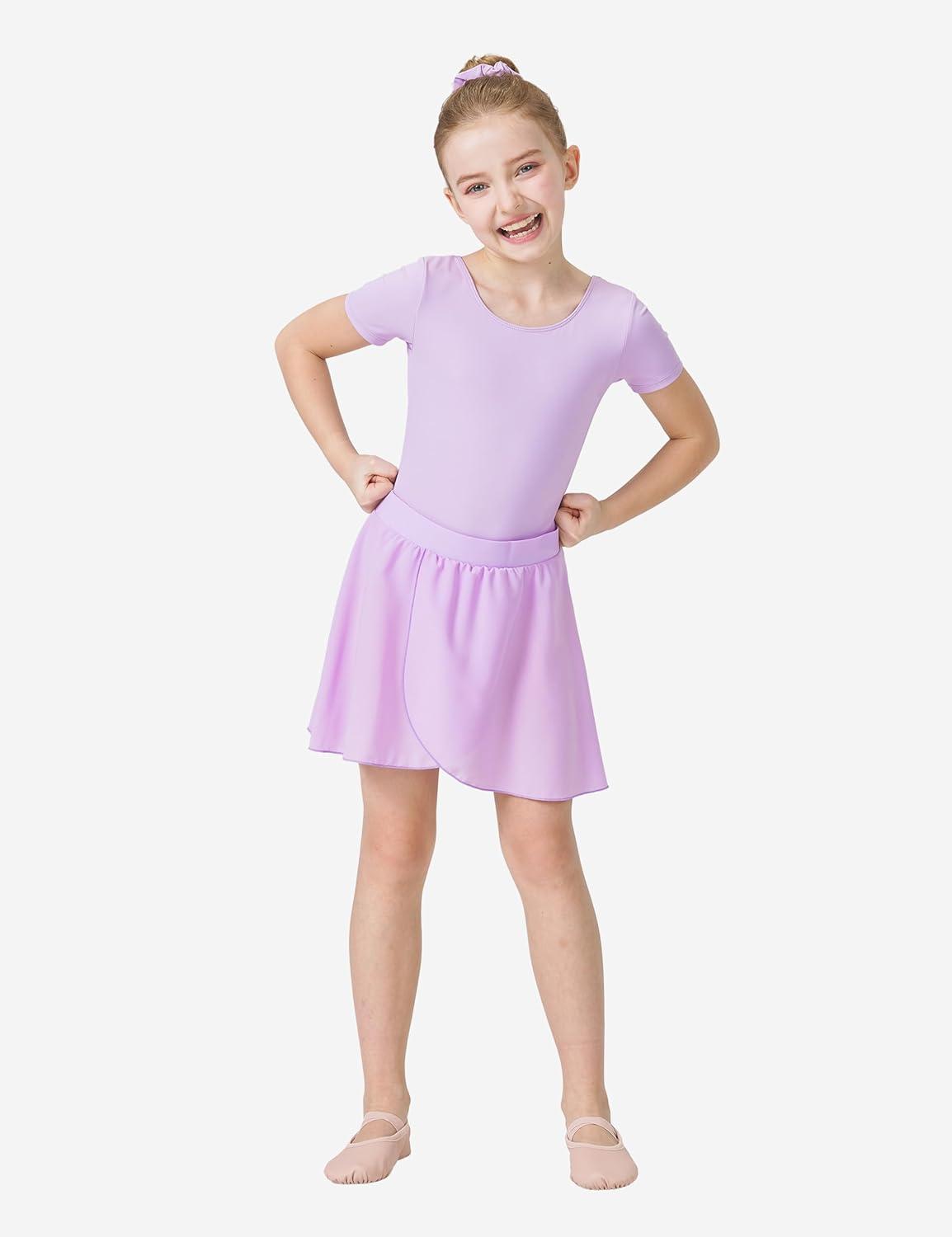 imageBallet Dance Wrap Skirt for Girls Toddler Kids Ballerina Chiffon SkirtPurple