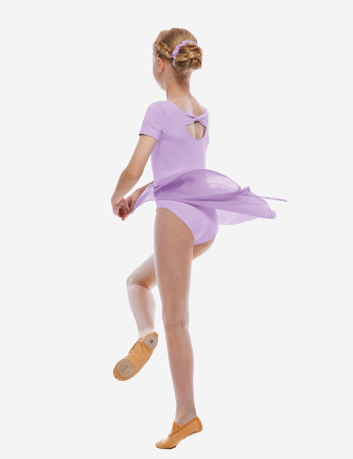 imageBallet Dance Wrap Skirt for Girls Toddler Kids Ballerina Chiffon SkirtPurple