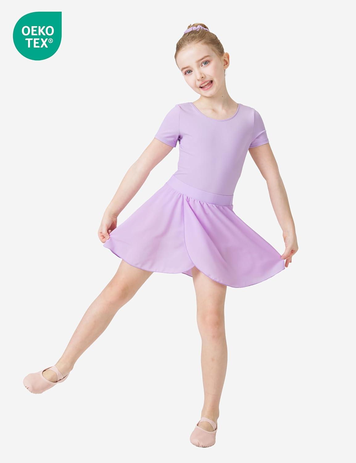 imageBallet Dance Wrap Skirt for Girls Toddler Kids Ballerina Chiffon SkirtPurple