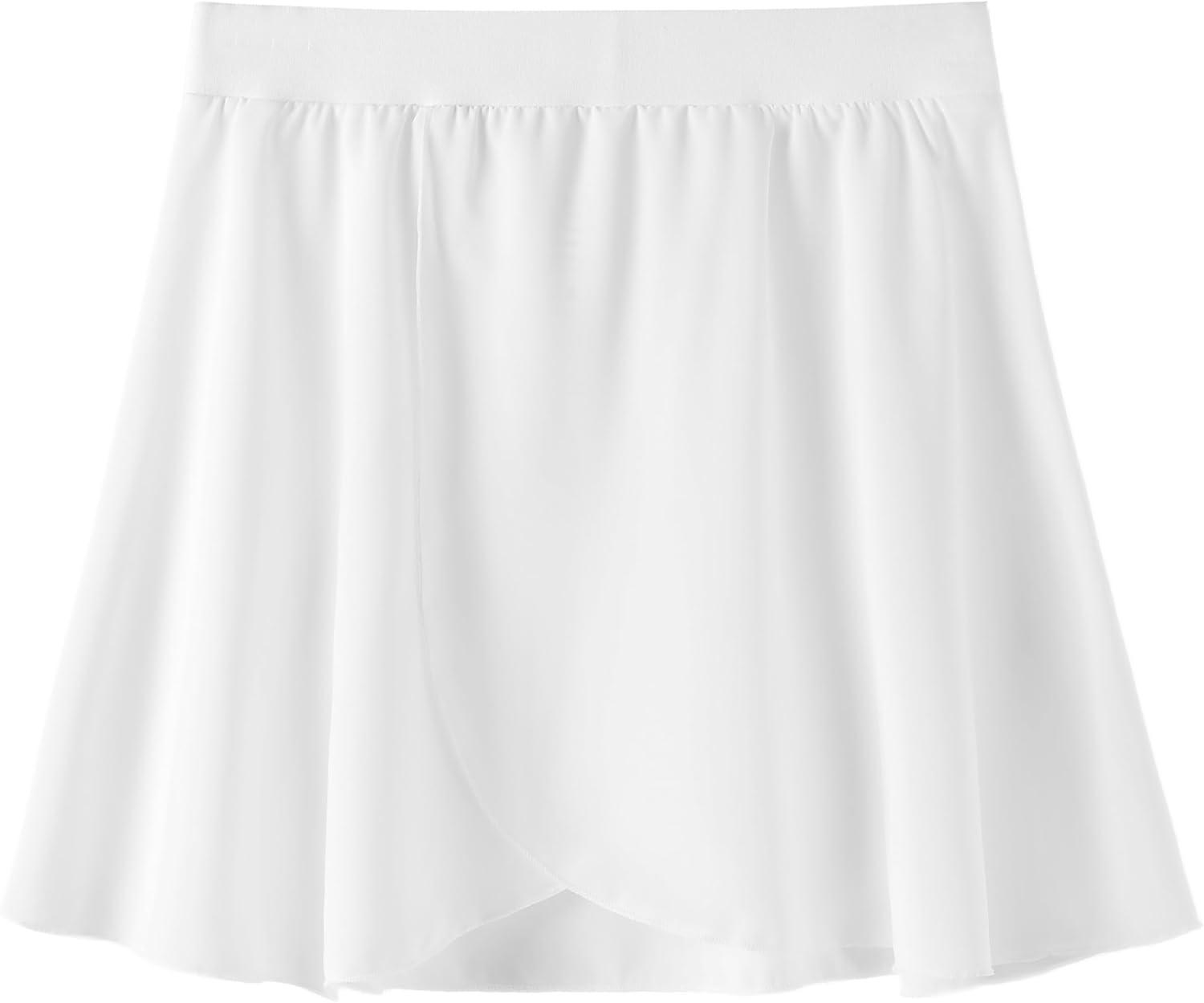 imageBallet Dance Wrap Skirt for Girls Toddler Kids Ballerina Chiffon SkirtWhite