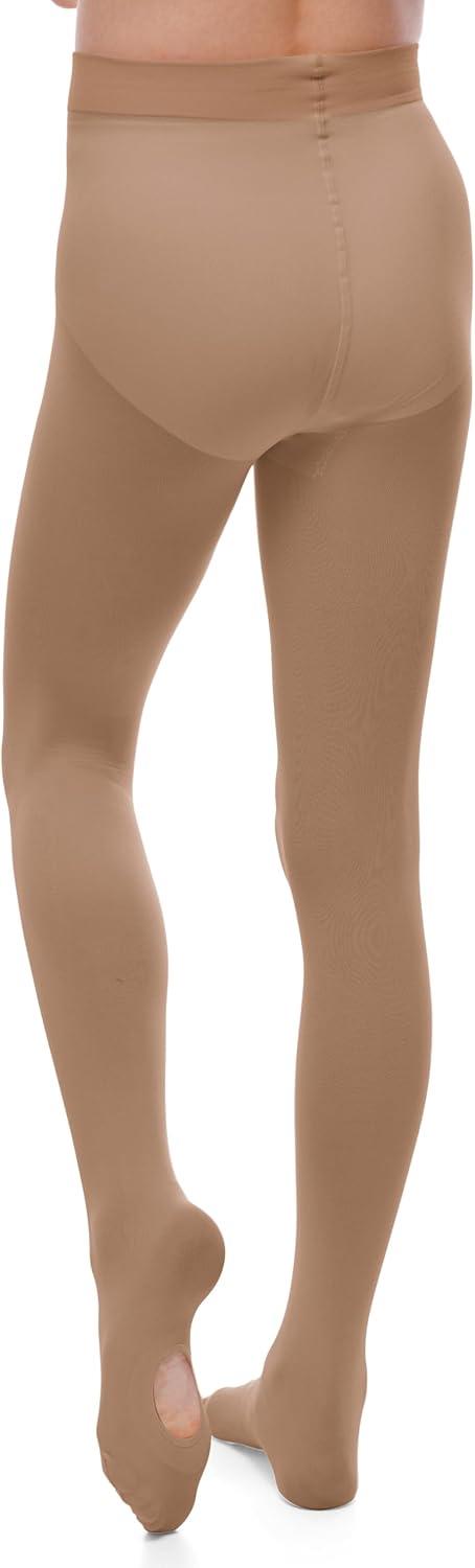 imageGirls Ballet Dance Convertible Tights Toddler Kids Ballerina Ultra Soft Stretchy Transition StockingsNude