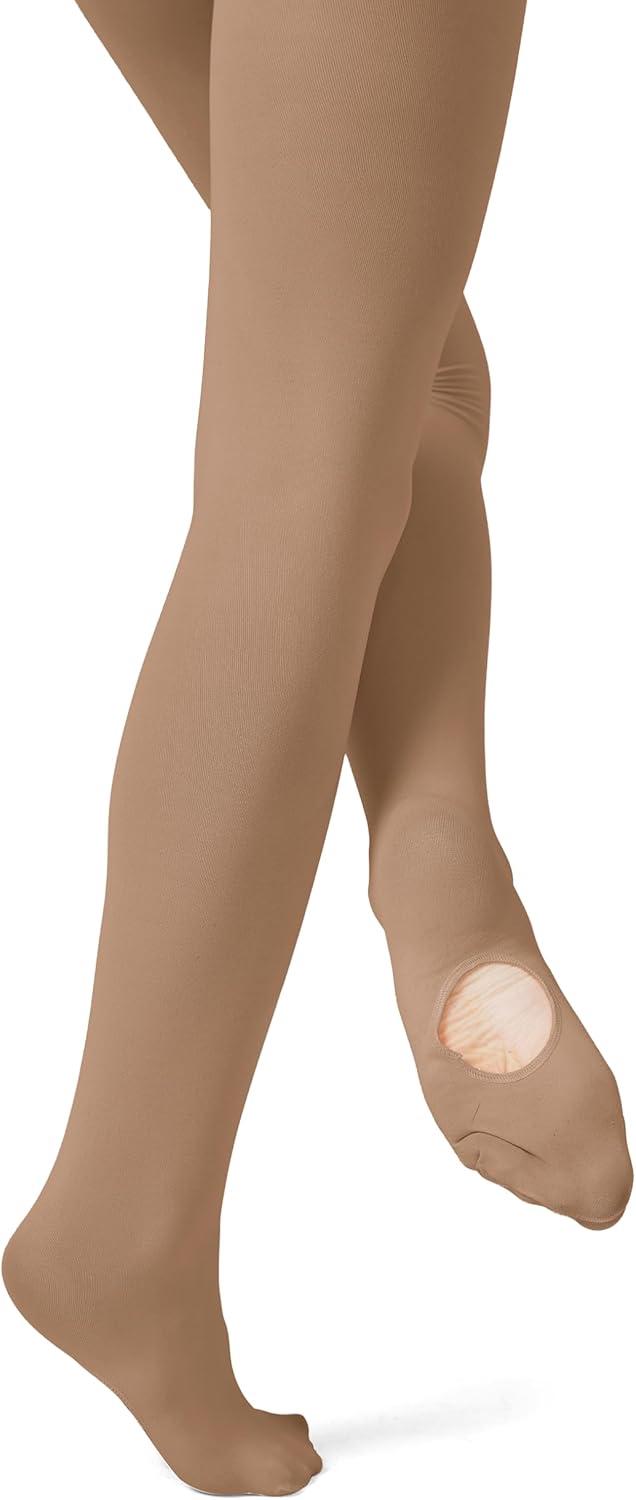 imageGirls Ballet Dance Convertible Tights Toddler Kids Ballerina Ultra Soft Stretchy Transition StockingsNude