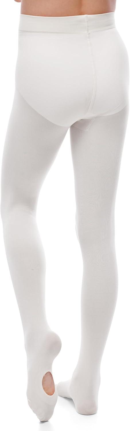 imageGirls Ballet Dance Convertible Tights Toddler Kids Ballerina Ultra Soft Stretchy Transition StockingsWhite