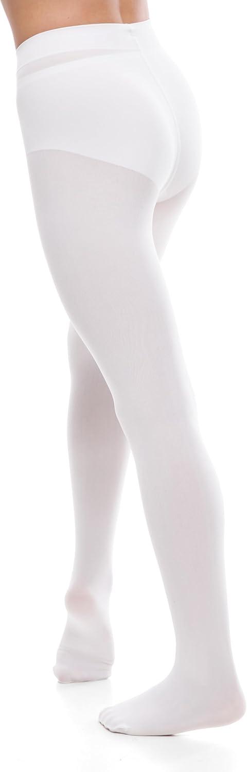 imageGirls Ballet Dance Footed Tights Toddler Kids Ballerina Ultra Soft Stretchy StockingsWhite