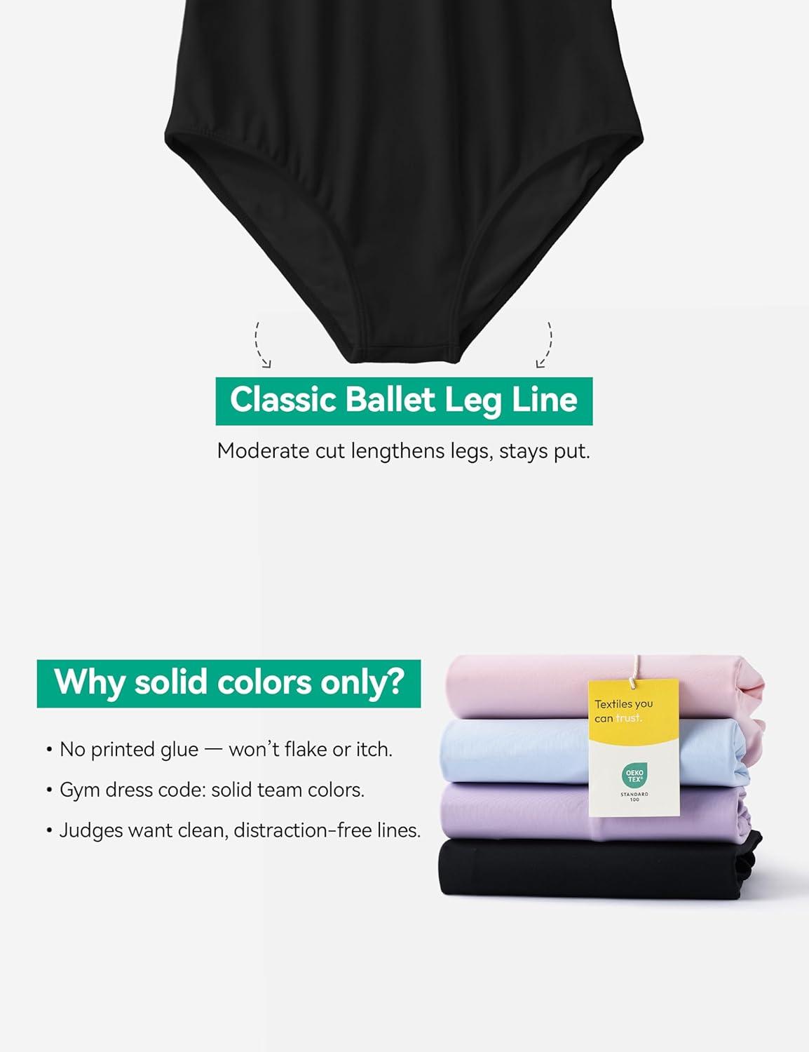 imageGirls Ballet Dance Short Sleeve Leotard Toddler Kids Gymnastics Ballerina Outfit with Bow Back ScrunchiesBlack