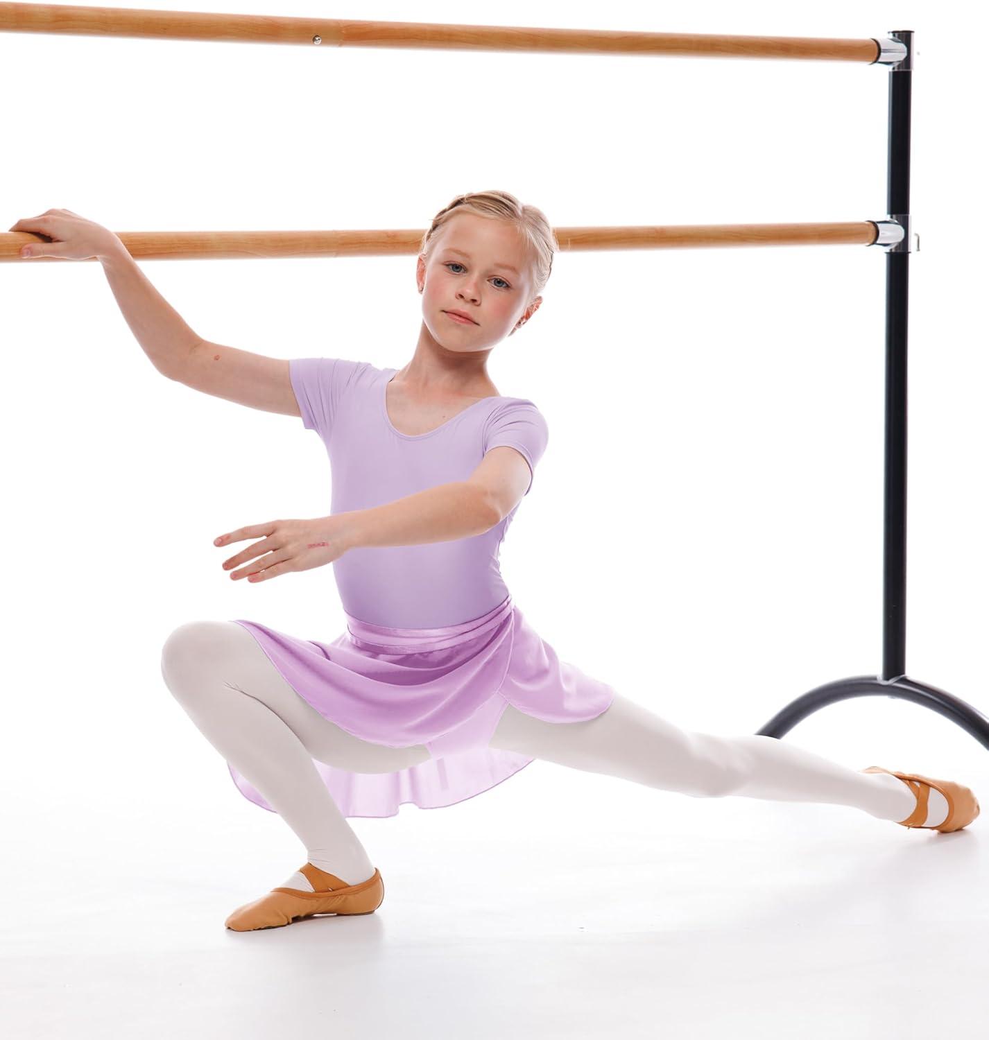 imageGirls Ballet Dance Short Sleeve Leotard with Removable Skirt and Tights Combo Toddlers Gymnastics Ballerina OutfitPurple