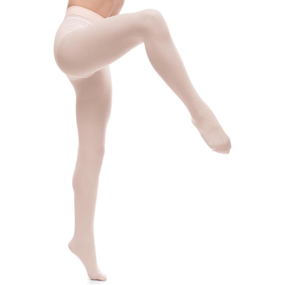 imageGirls Ballet Dance Footed Tights Toddler Kids Ballerina Ultra Soft Stretchy StockingsBallet Pink