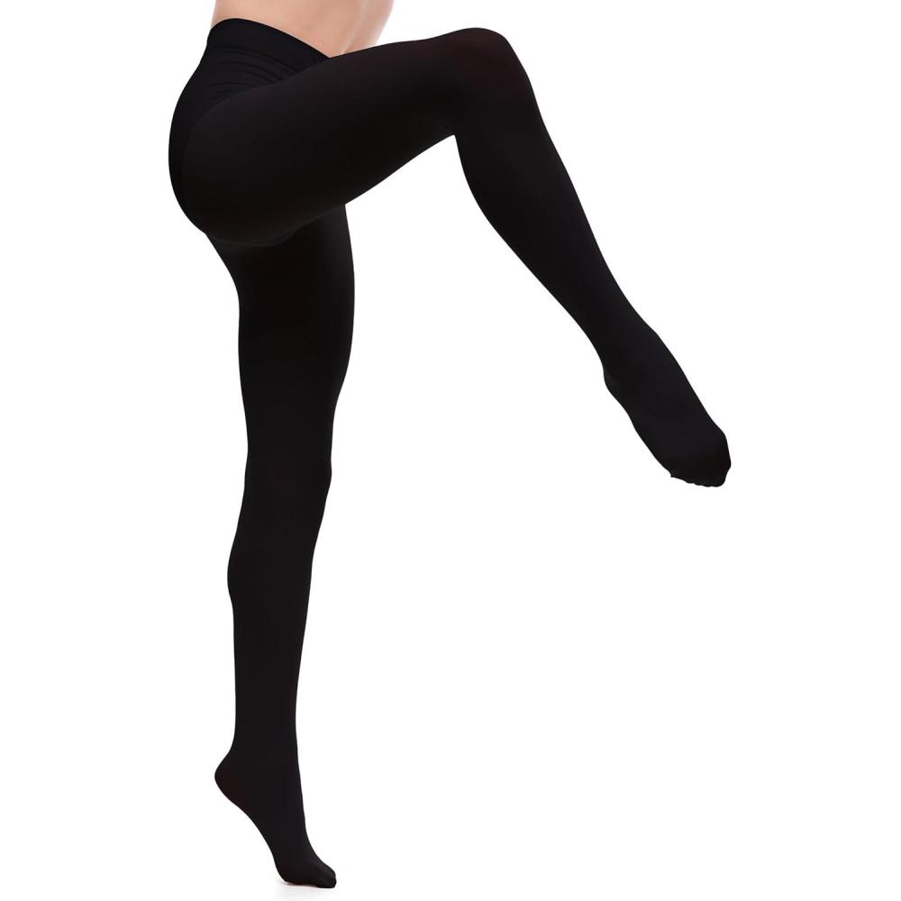 imageGirls Ballet Dance Footed Tights Toddler Kids Ballerina Ultra Soft Stretchy StockingsBlack