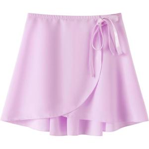 Ballet Dance Wrap Skirt for Girls, Toddler Kids Ballerina Chiffon Skirt(Purple)